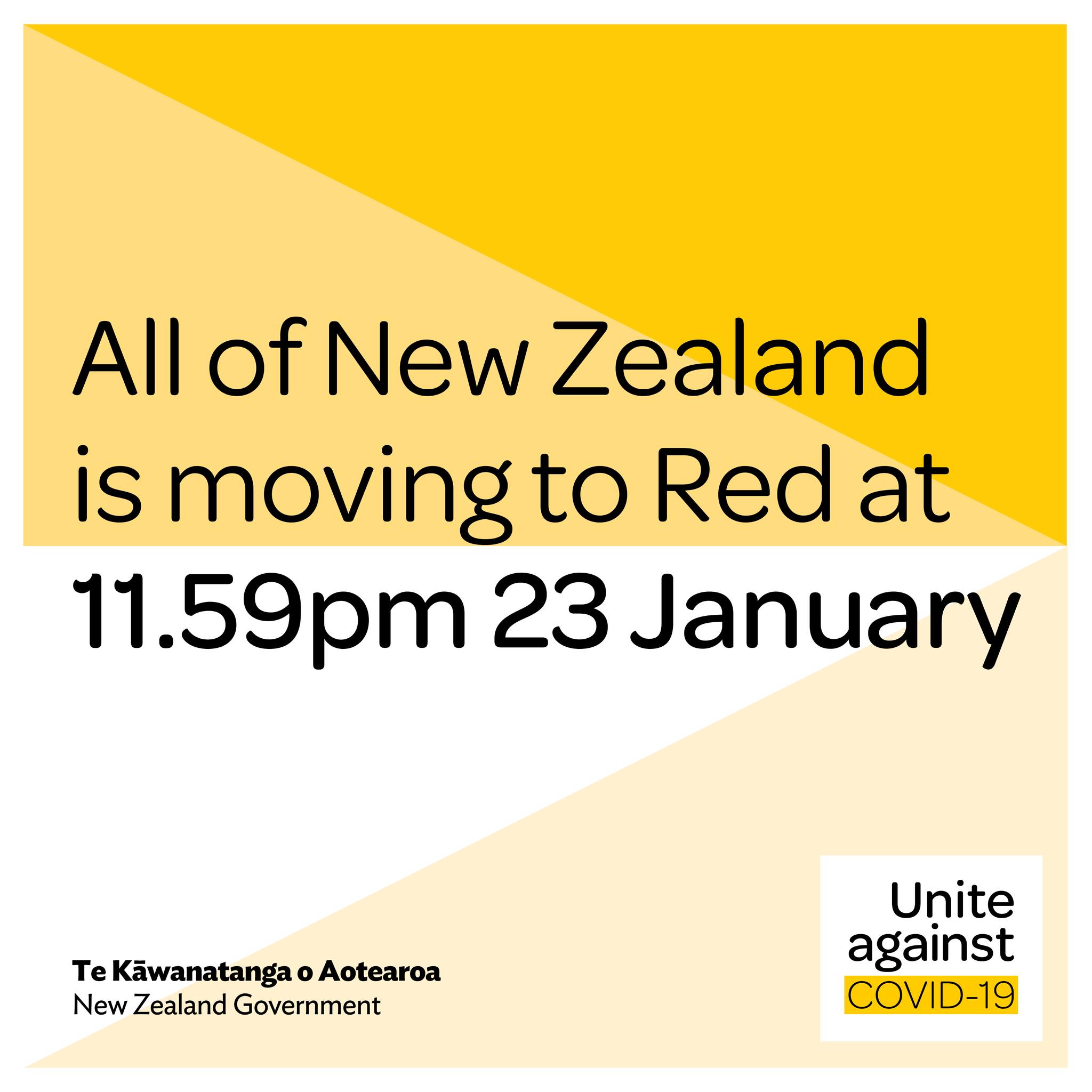 COVID-19 Update: All of New Zealand is now at Red