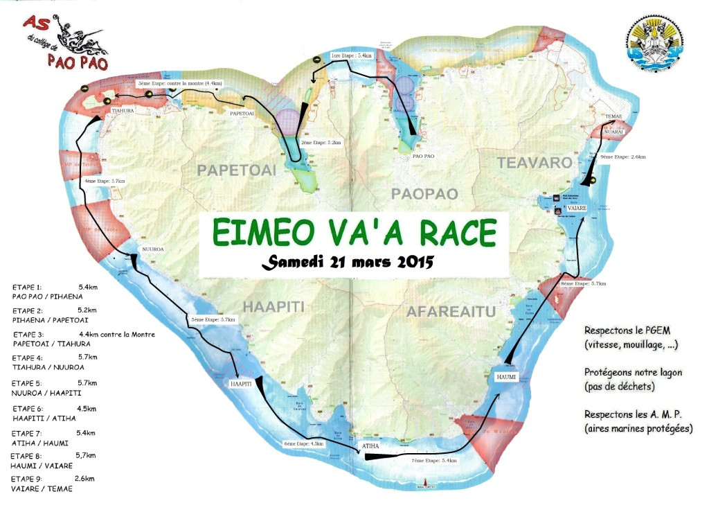 EIMEO Secondary School Va'a Race Moorea Tahiti 2015