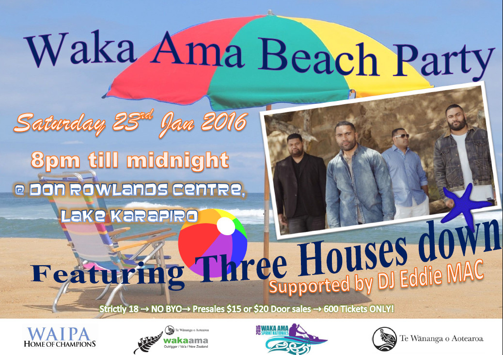 Three Houses Down - Waka Ama Beach Party 2016